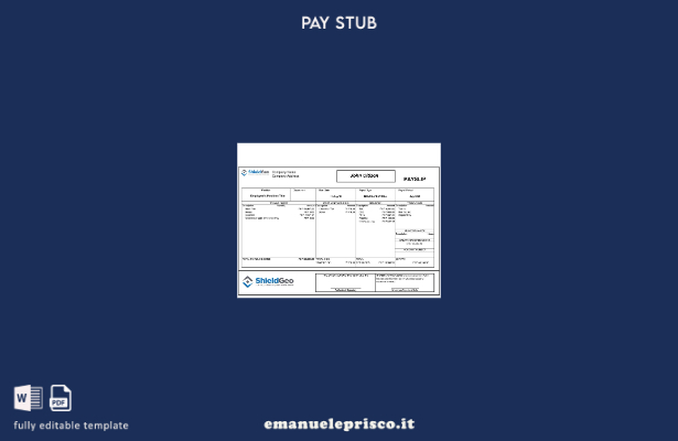 modello di busta paga Shieldgeo in stile verificato
